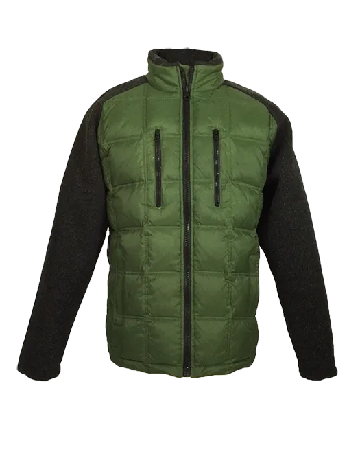 ASHORE MENS DOWN AND SWEATER SOFTSHELL HYBRID JACKETS IN OLIVE