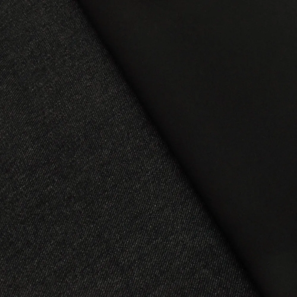 Basic Black-Gray Double Sided Stretch Double Knit fabric