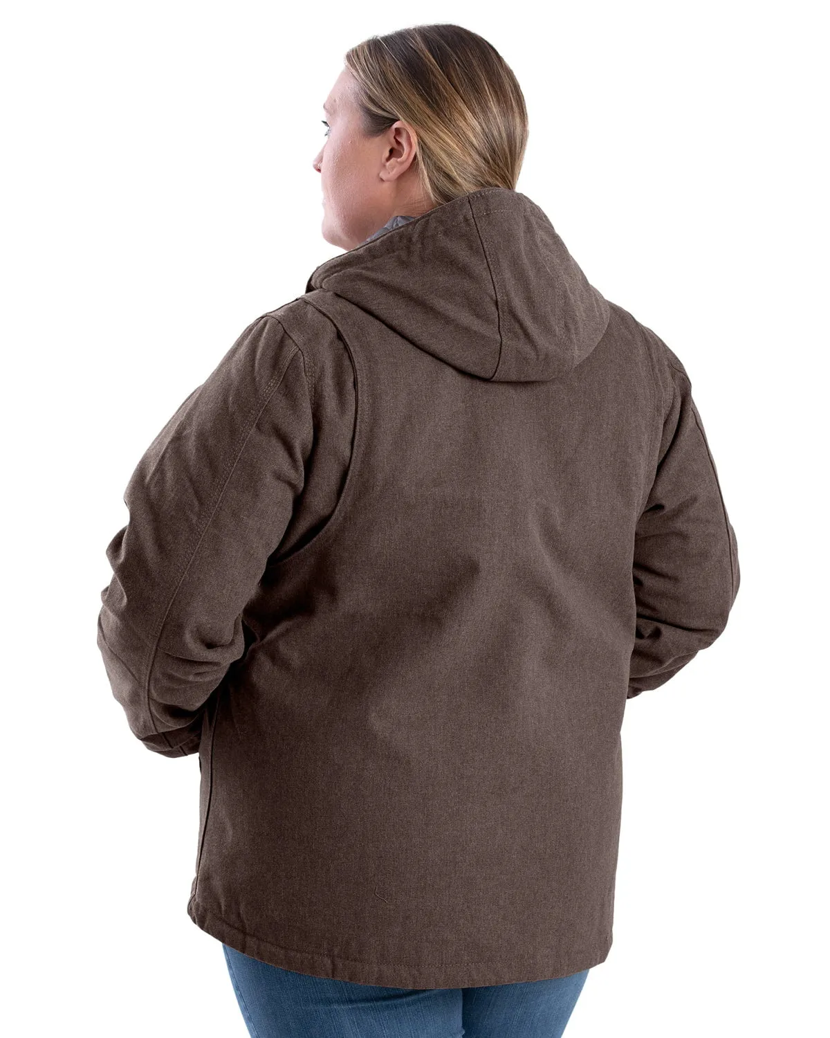 Berne Womens Heathered Duck Hooded Tuscan Cotton Blend Jacket