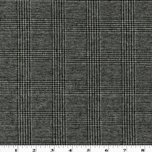 Black/White Wool Blend Stretch Glen Plaid Jacketing Fabric