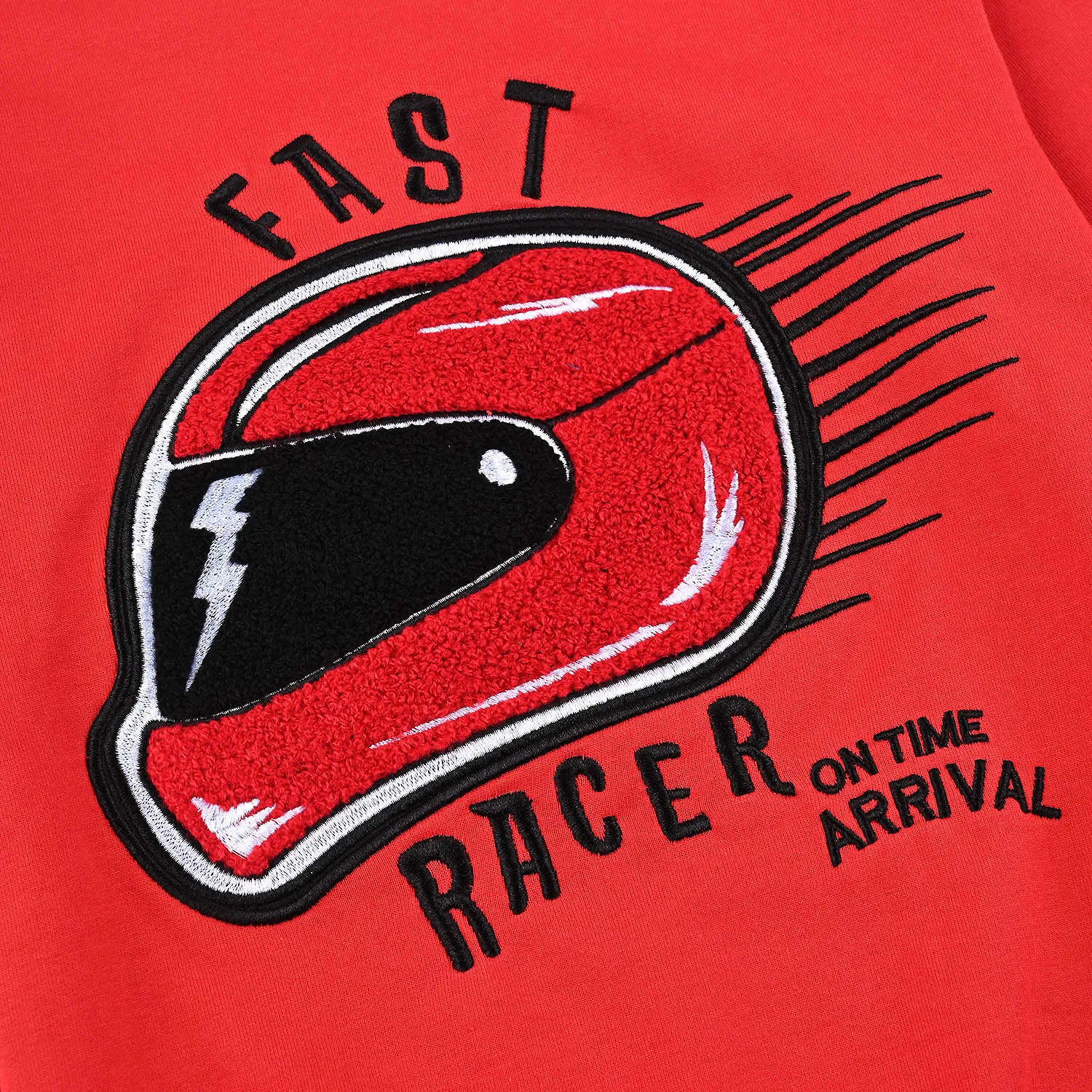 Boys Cotton Terry Sweatshirt Fast Racer-H.R.Red