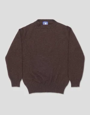 BROWN CASHMERE CHUNKY CREW NECK