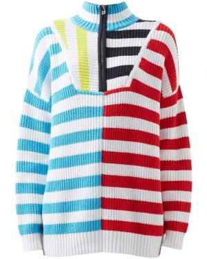 Captain Stripe Knit Hampton Quarter Zip Sweater