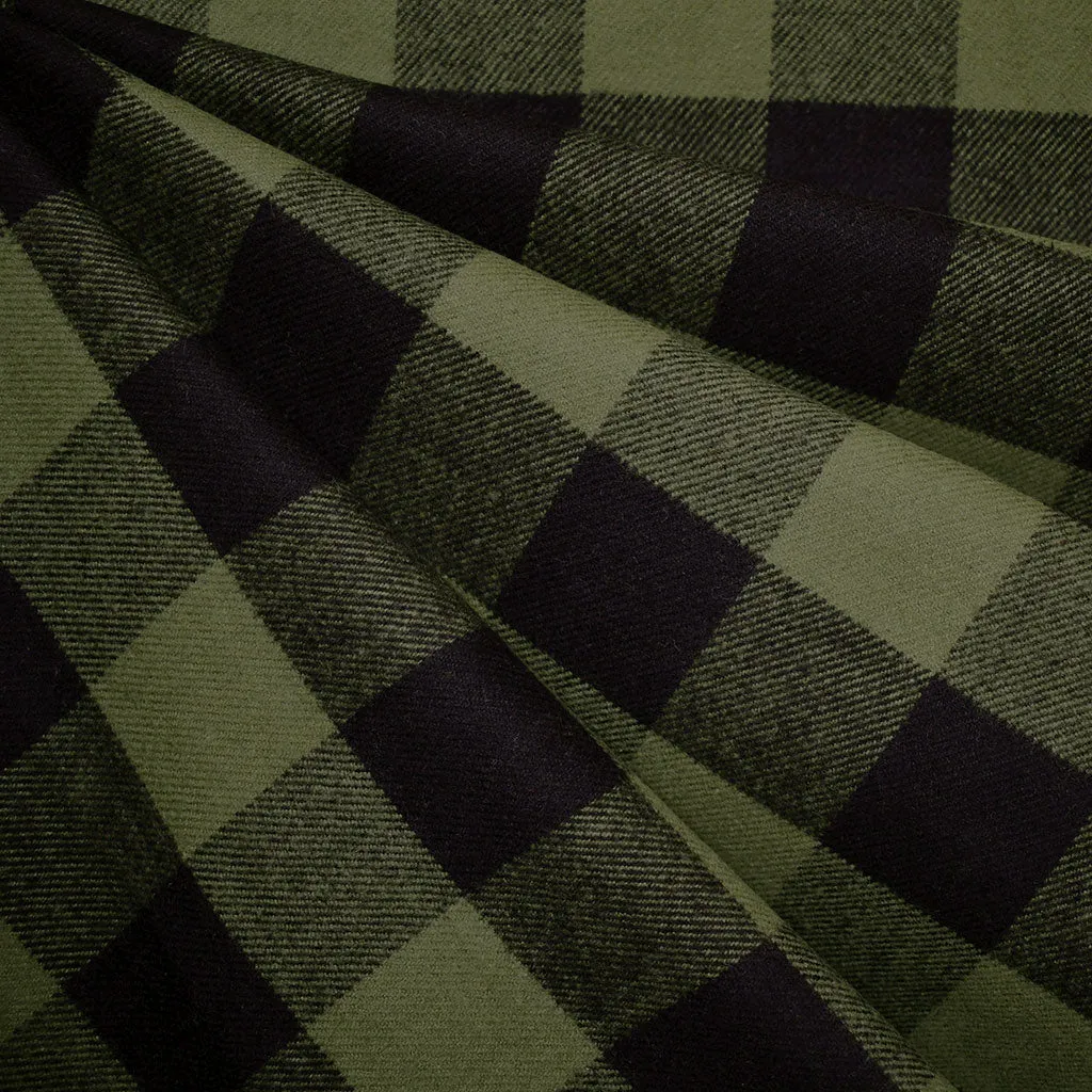 Cozy Cotton Flannel Buffalo Check Plaid Olive/Black SY