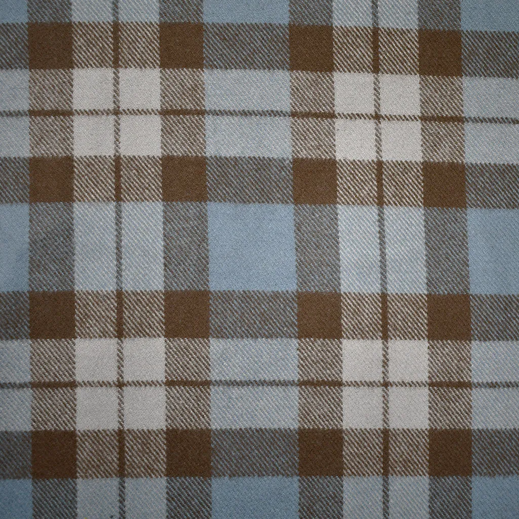 Cozy Cotton Flannel Subtle Tartan Plaid Blue/Espresso