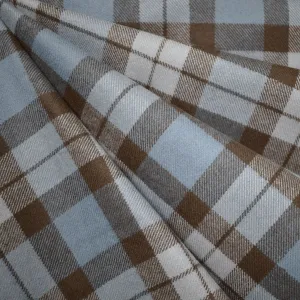 Cozy Cotton Flannel Subtle Tartan Plaid Blue/Espresso