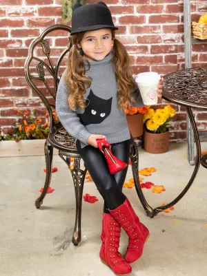 Cute Cat Knit Turtle Neck Sweater