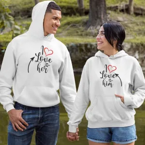 Cute Couples' Matching Outfits: Adorable I Love Him/Her Valentine Set, Ideal Gift