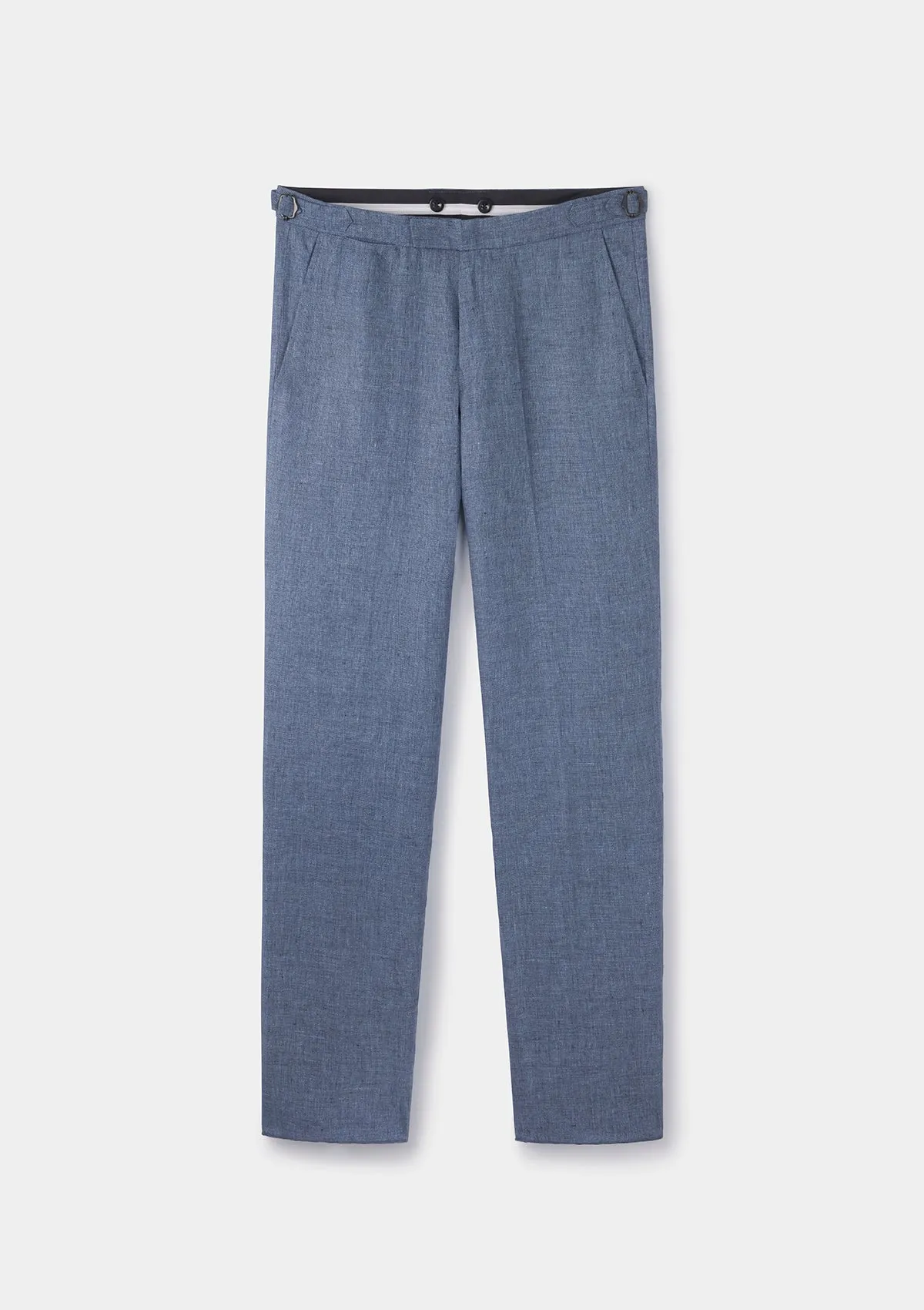 French Blue Linen Formal Trousers