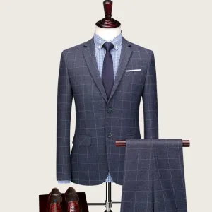 Grey Check Pattern Suit