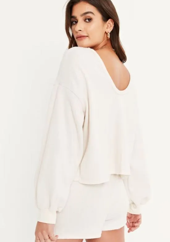 Higher Love Low Back Sweatshirt - Ivory