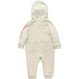 Infant Long Sleeve Quilted Jersey Zip Front Hooded Coverall - Turtledove