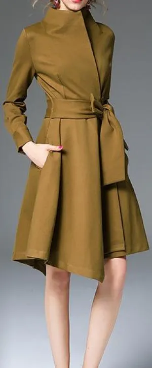 Lightweight Cotton-Blend Wrap Coat