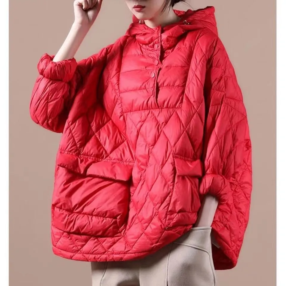 Literary Orange Plus Size Hooded Pullover Short Puffers Jackets(Free Shipping   Limited Stock)