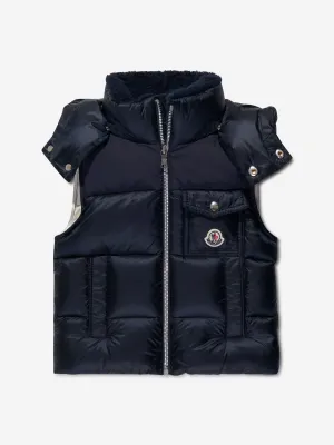 Moncler Enfant Boys Down Padded Oust Gilet in Navy