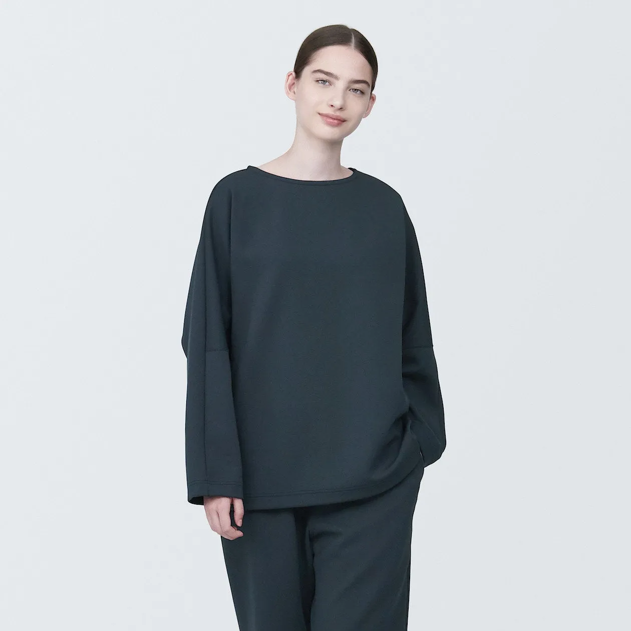 MUJI Labo Water Repellent Double Knitted Long Sleeve Pullover