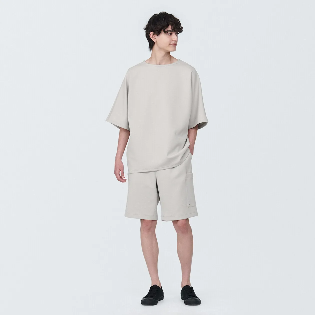 MUJI Labo Water Repellent Double Knitted Short Sleeve Pullover