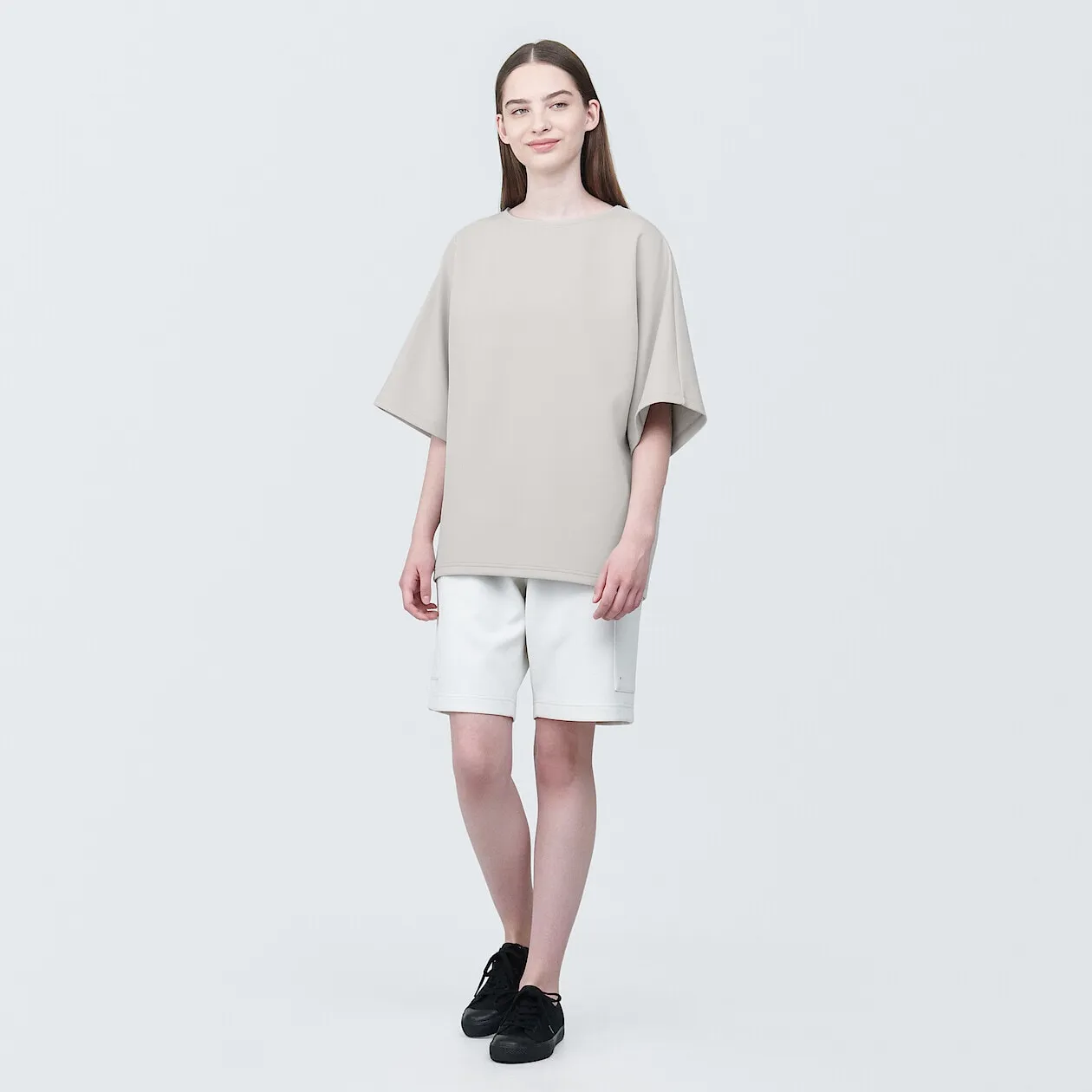 MUJI Labo Water Repellent Double Knitted Short Sleeve Pullover