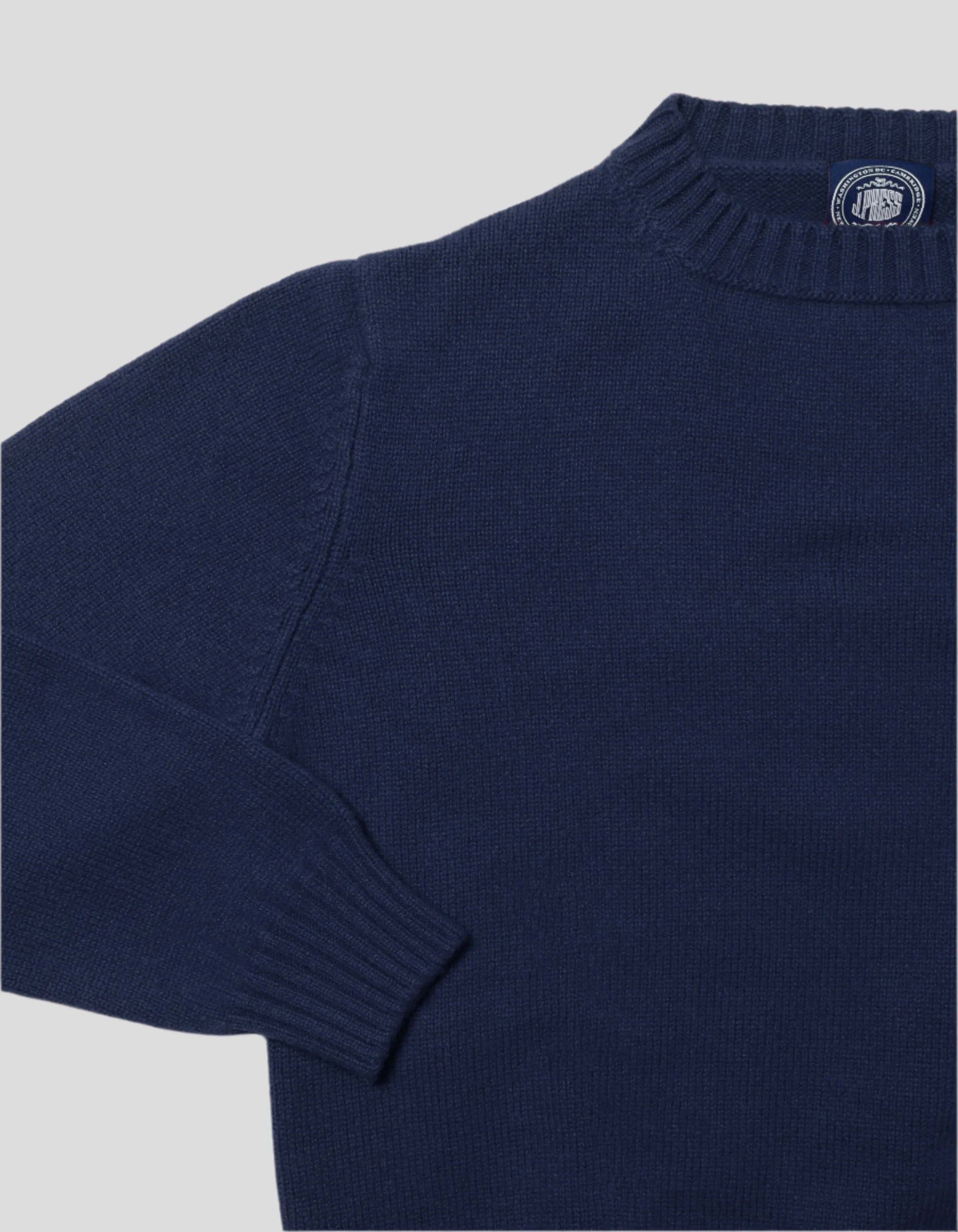 NAVY CASHMERE CHUNKY CREW NECK