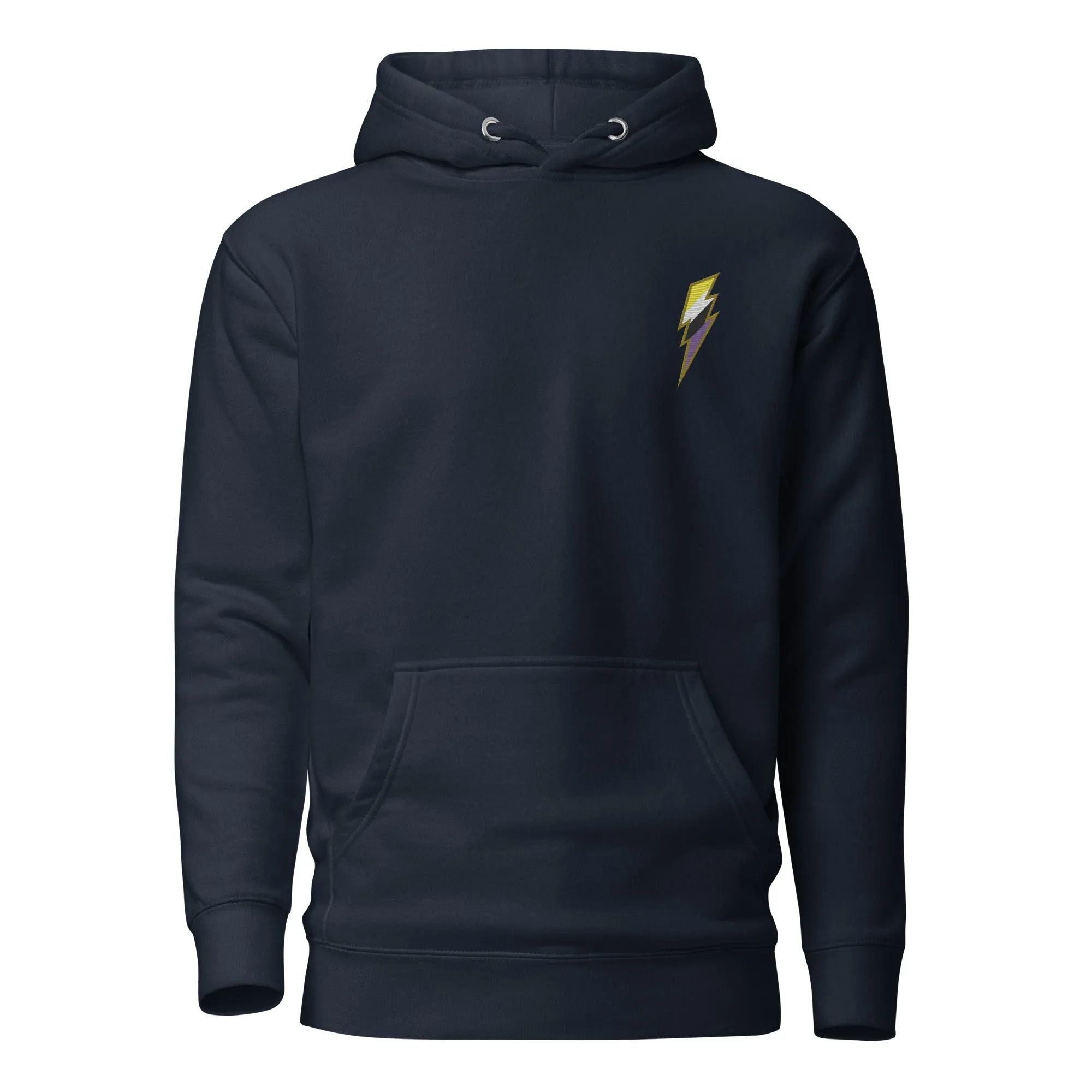 Non-Binary Pride Lightning Embroidered Hoodie