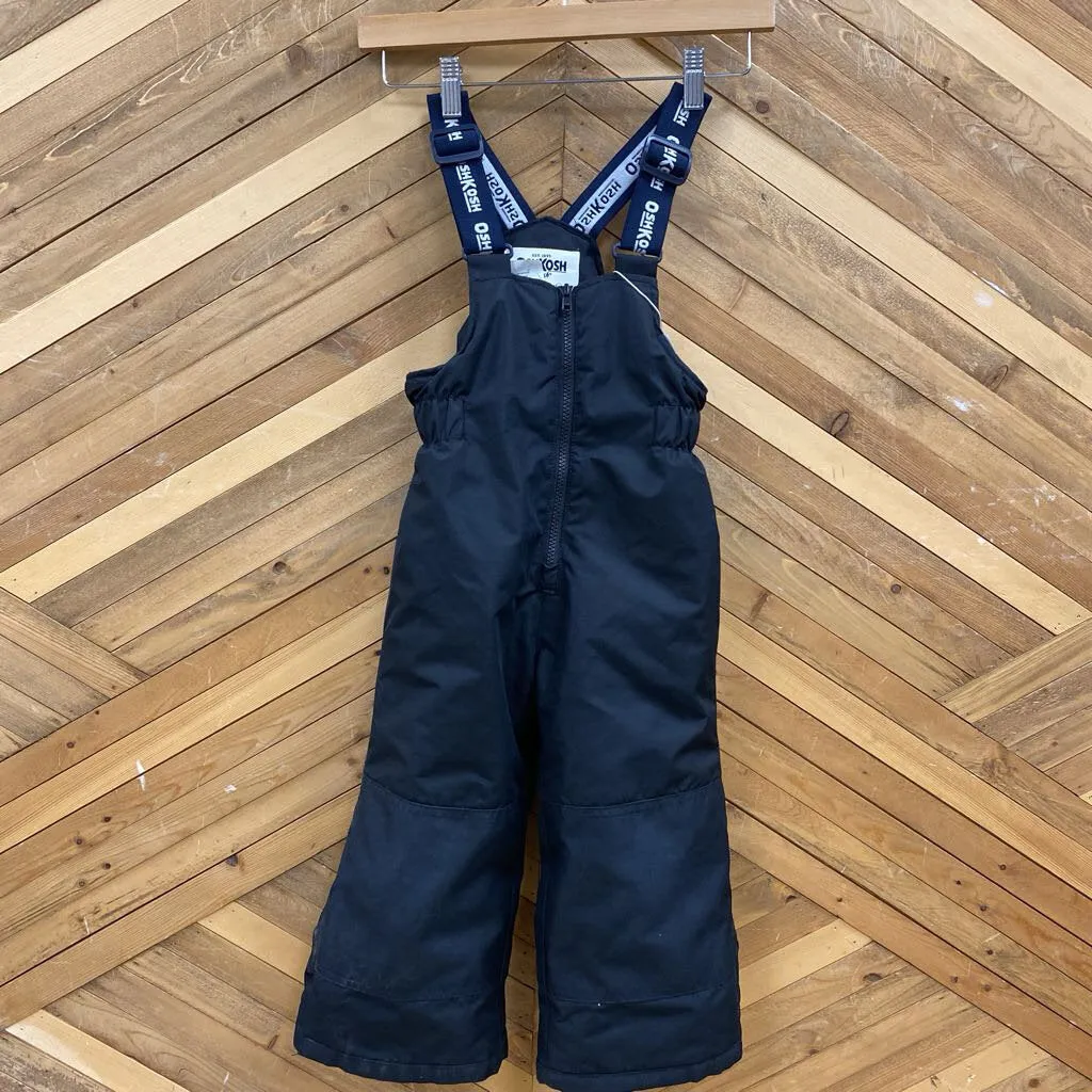 OshKosh Black Insulated Snow Bibs: Black-children-4t