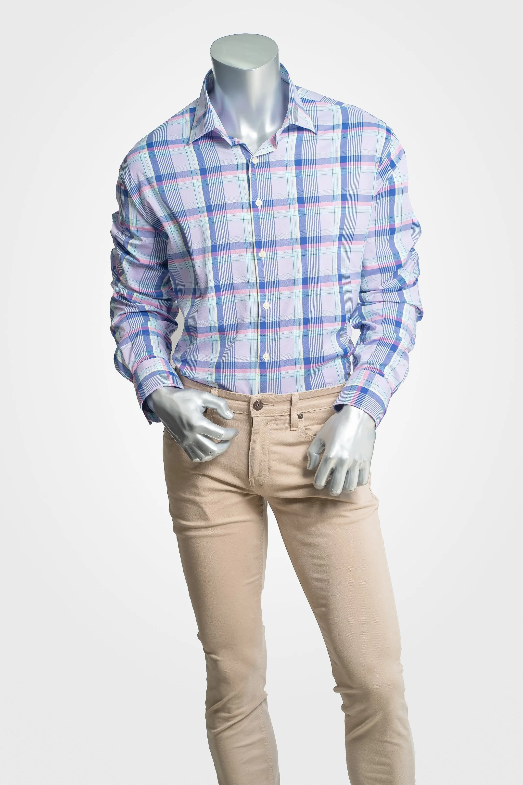 Peter Millar Purple and Blue Button Down