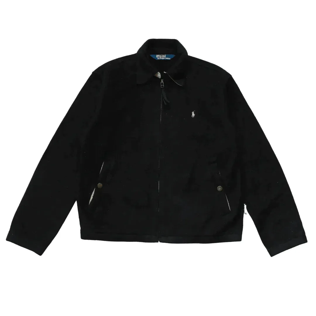 POLO RALPH LAUREN POLARTEC BLACK HARRINGTON JACKET  (S)