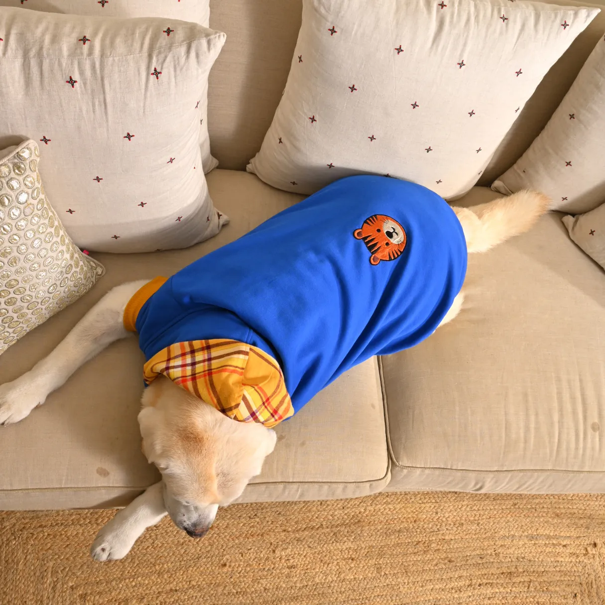 PoochMate Cobalt Tiger Dog Sweatshirt