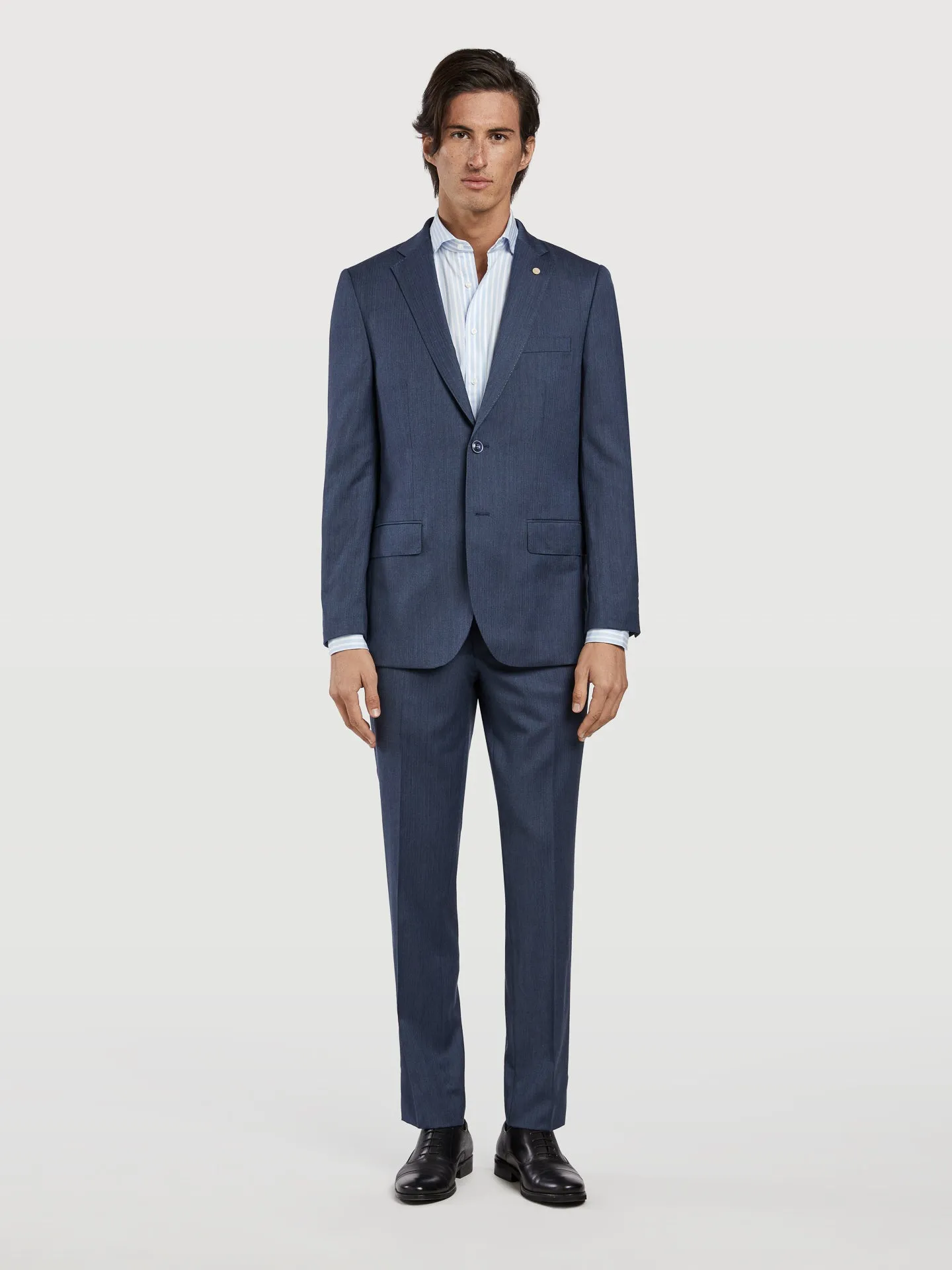 Slim fit business herringbone suit