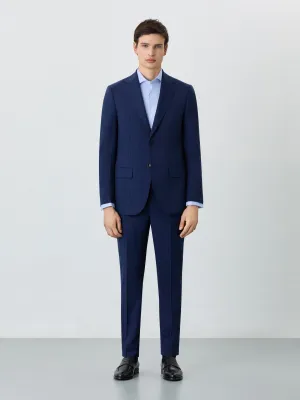 Slim Fit Suit In Wool With Stripes