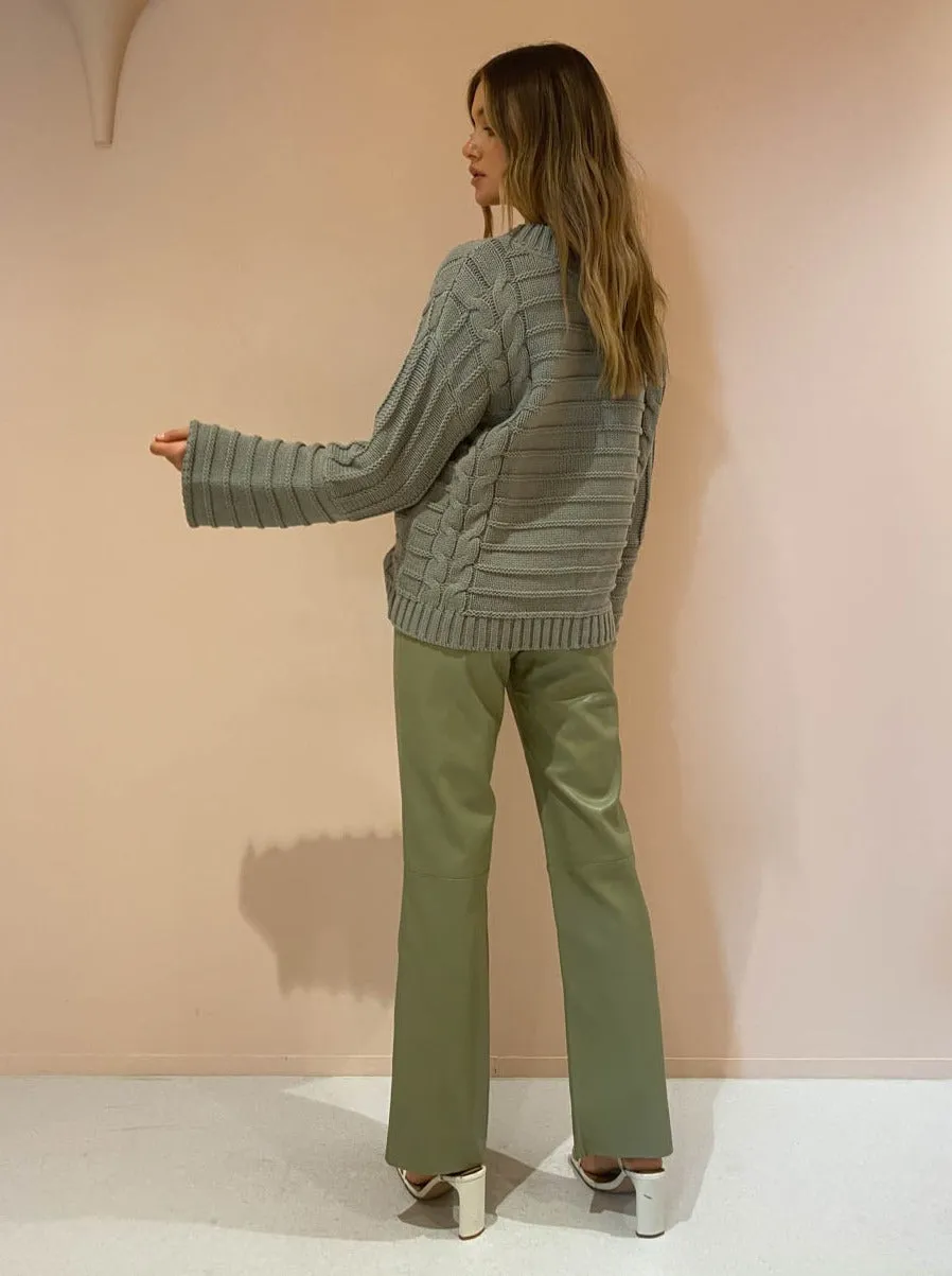 Sovere Shadow Knit Sweater in Green Tea