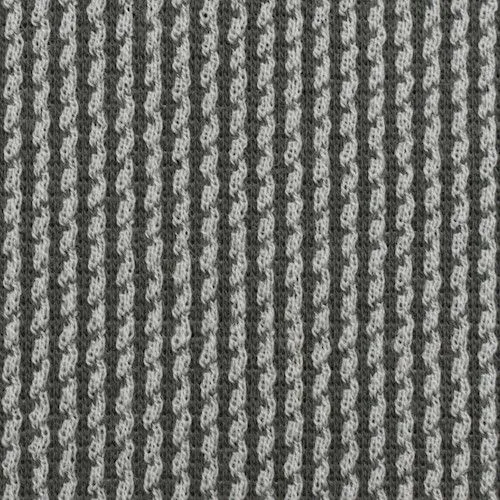 Stone Gray/White Striped Texture Double Knit Fabric