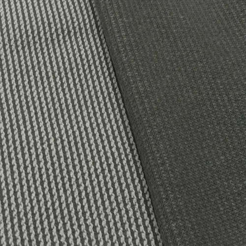 Stone Gray/White Striped Texture Double Knit Fabric