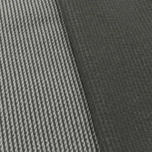 Stone Gray/White Striped Texture Double Knit Fabric