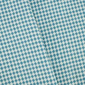 Teal/White Wool Blend  Textured Dobby Woven Jacketing Fabric