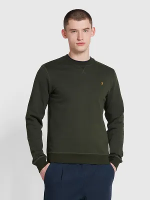 Tim Organic Cotton Crew Neck Sweatshirt In Evergreen