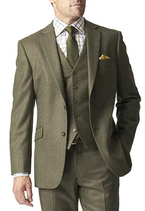 Tweed Suits Men Formal Slim Fit 3-Piece Suit