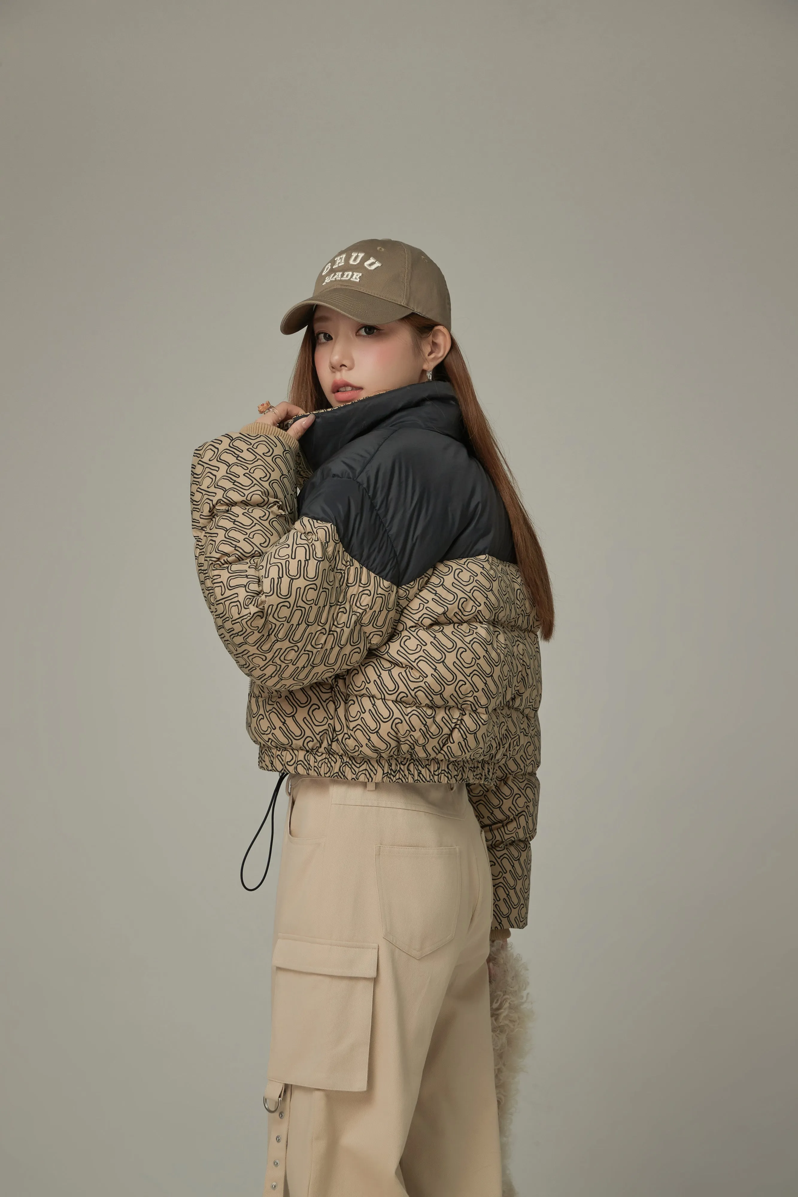 Two Toned Duck Down Padded Jacket