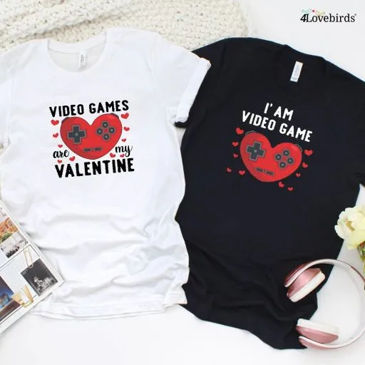 Valentine Video Game Lovers Matching Set - Couples Gaming Geek Gift Outfits