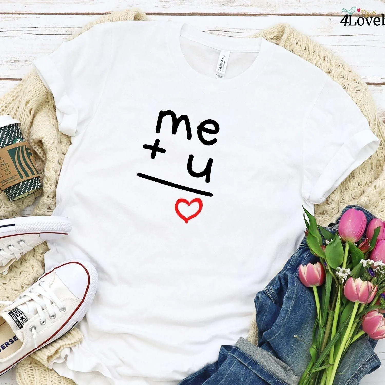 Valentine's Matching Set: Equation of Love Hoodie & Lovers T-shirt, Gift for Couples