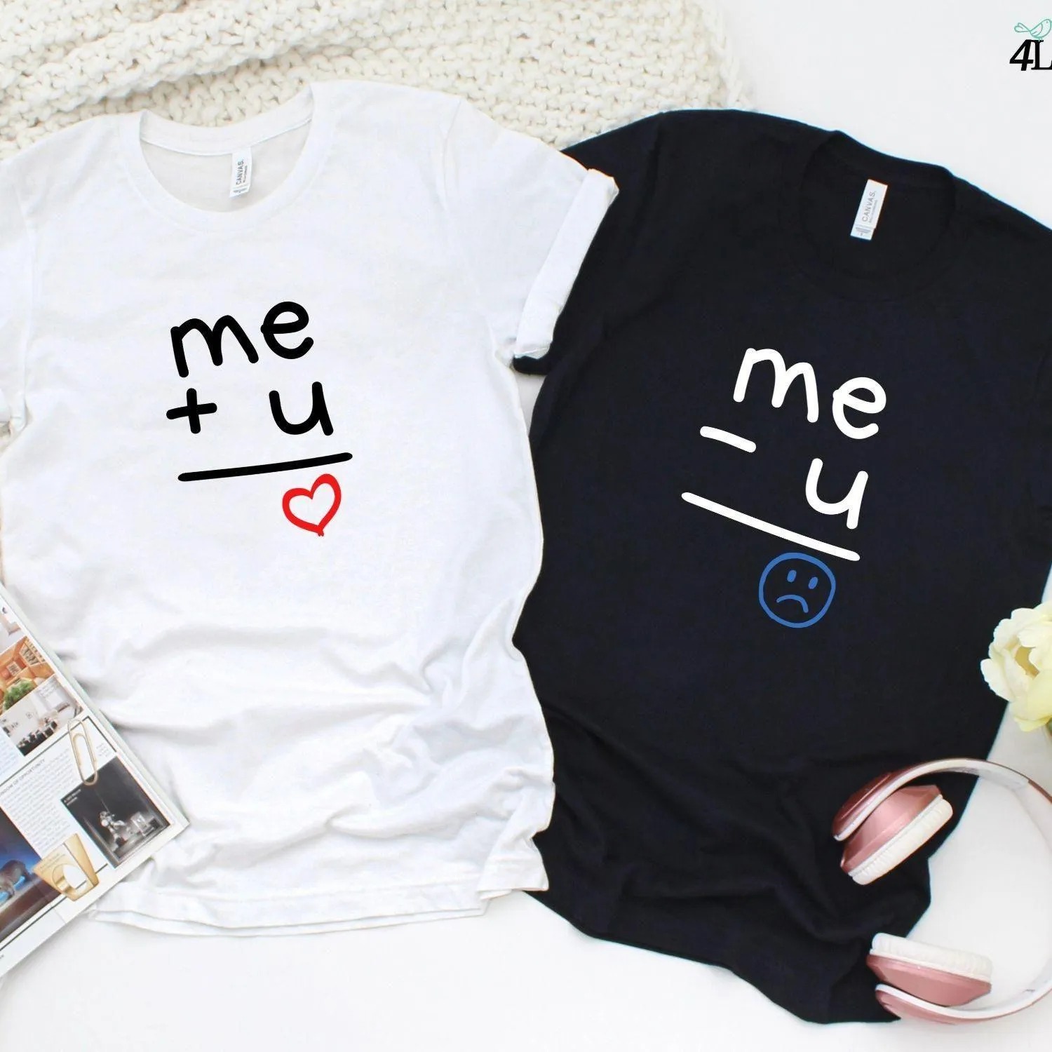 Valentine's Matching Set: Equation of Love Hoodie & Lovers T-shirt, Gift for Couples