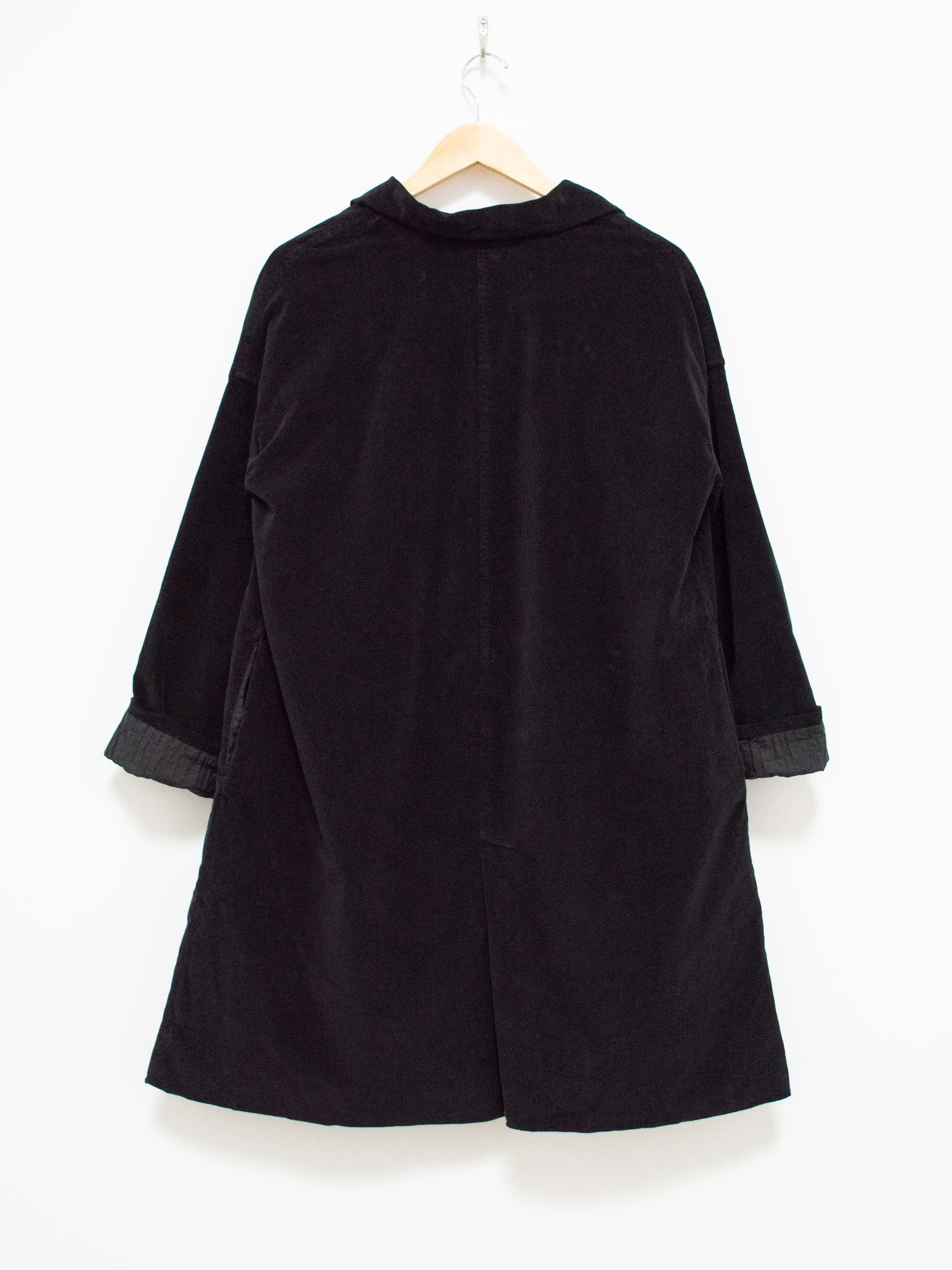 Velvet Collar Coat - Black