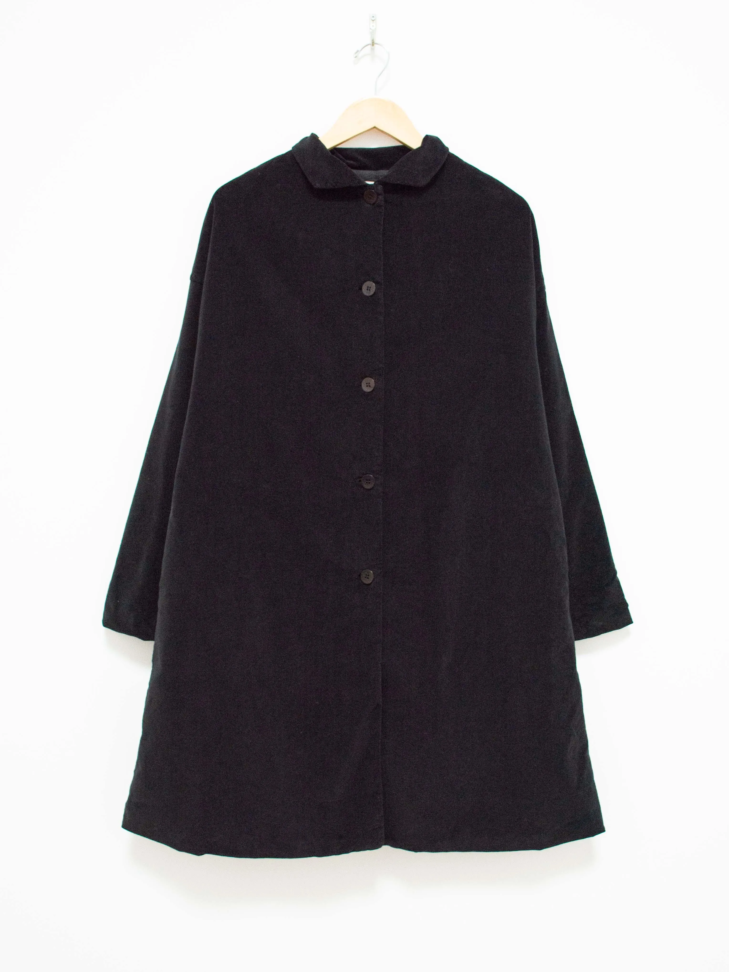 Velvet Collar Coat - Black