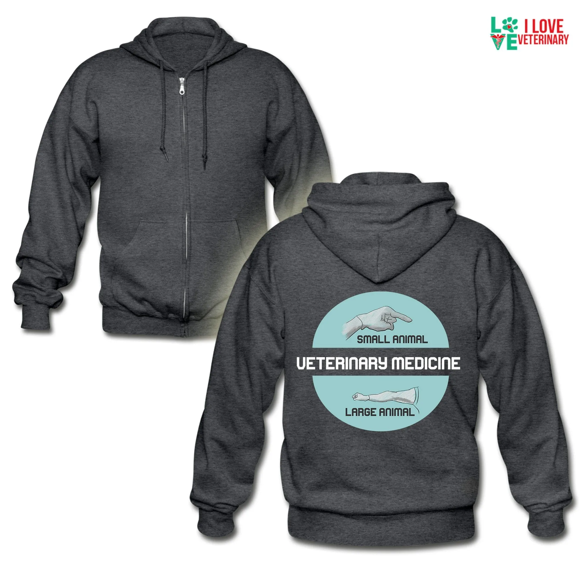 Veterinary Medicine - Small & Big animal Unisex Zip Hoodie