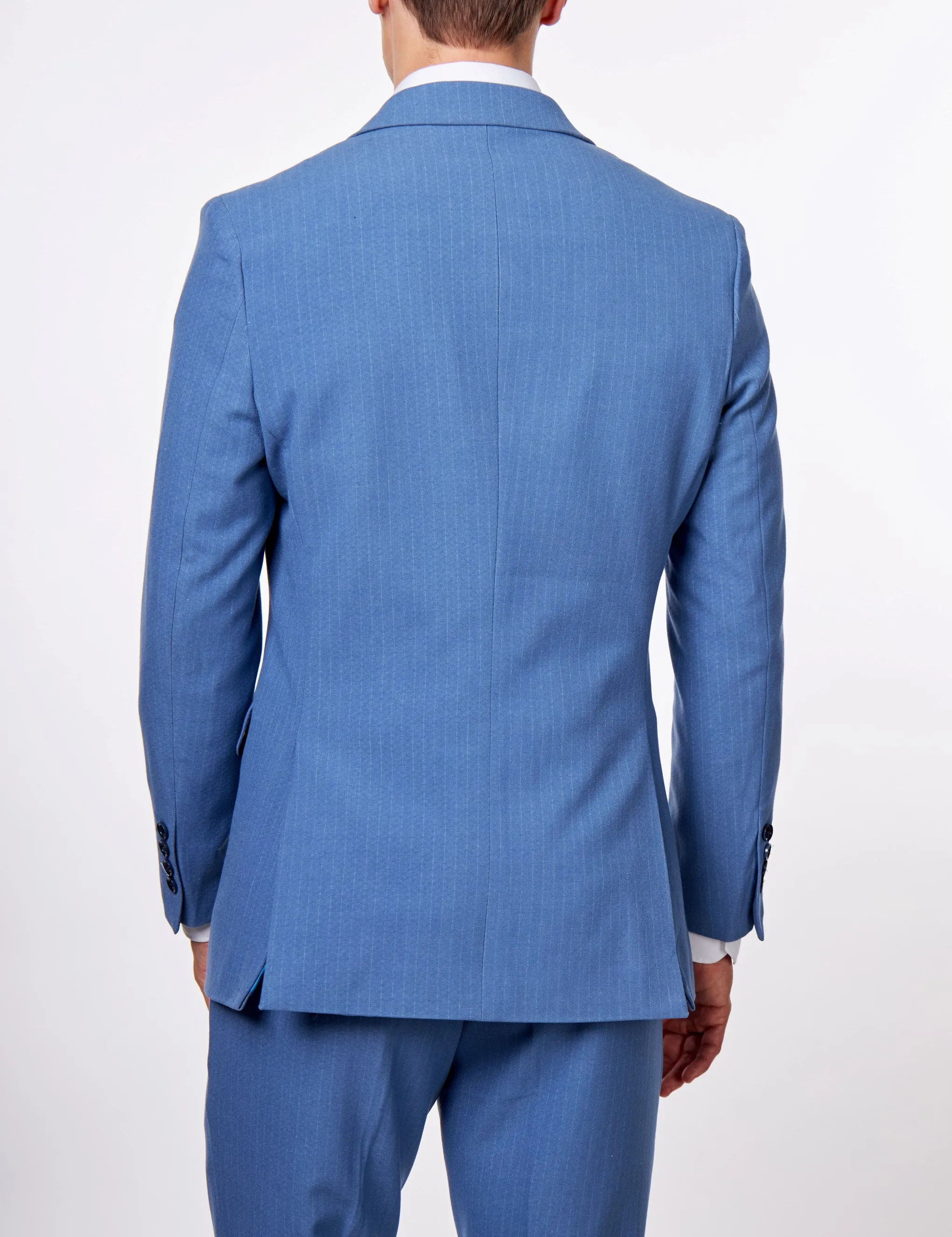 WILLIAM – BLUE DOUBLE BREASTED PINSTRIPE SUIT