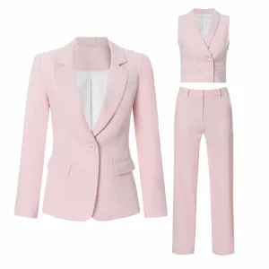 Women Pants Suits 3 Pieces Slim Evening Party Suits Formal Set