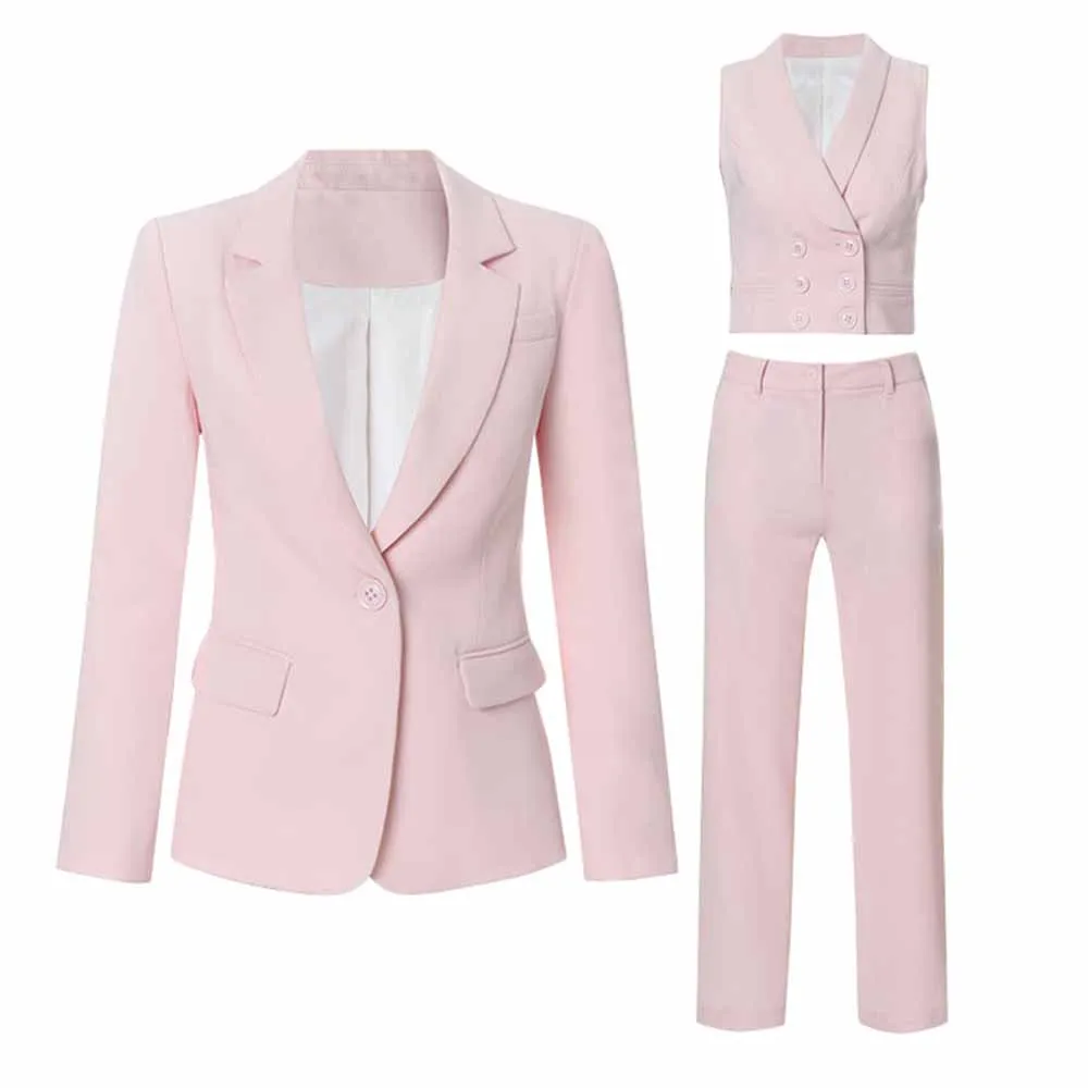 Women Pants Suits 3 Pieces Slim Evening Party Suits Formal Set