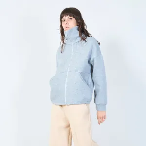 Zip-up jacket with high collar wholesale